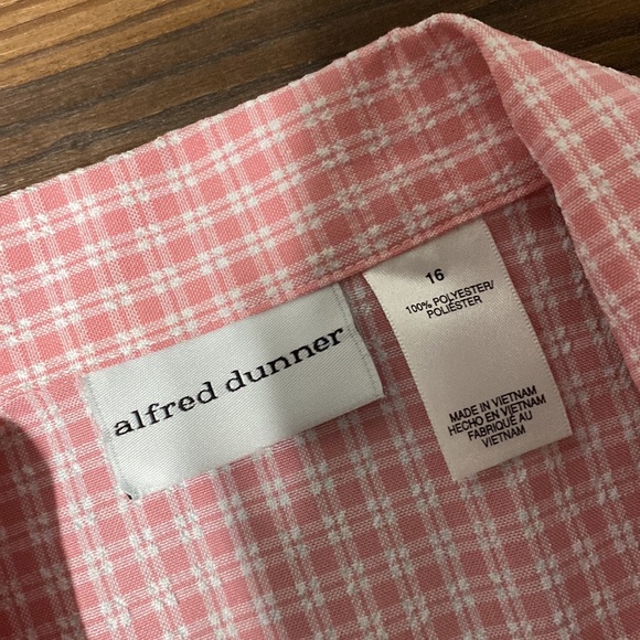 Pink Checkered Alfred Dunner 2 Piece Set SIZE 16 worn once - Picture 3 of 5
